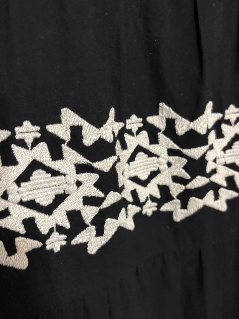 Roller Rabbit Embroidered Pamela Dress Black White Women Size L Boho Cottagecore - Picture 4 of 7